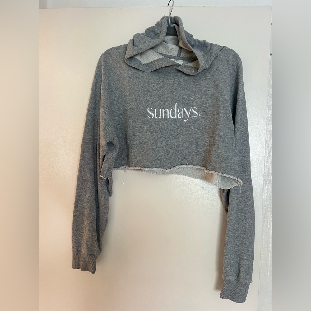 Gray Los Sundays Custom 1 of a Kind Cropped Hoodie